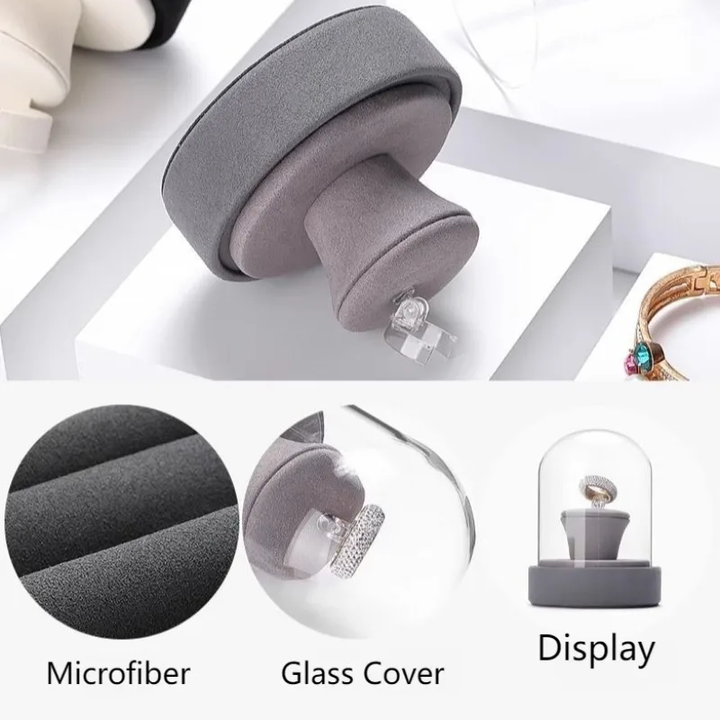 Counter Jewellery Display Stand Transparent Jewelry Rack Dustproof Pendant Earrings Organizer Holder Ring Bracelet Shelf Prop - view 4