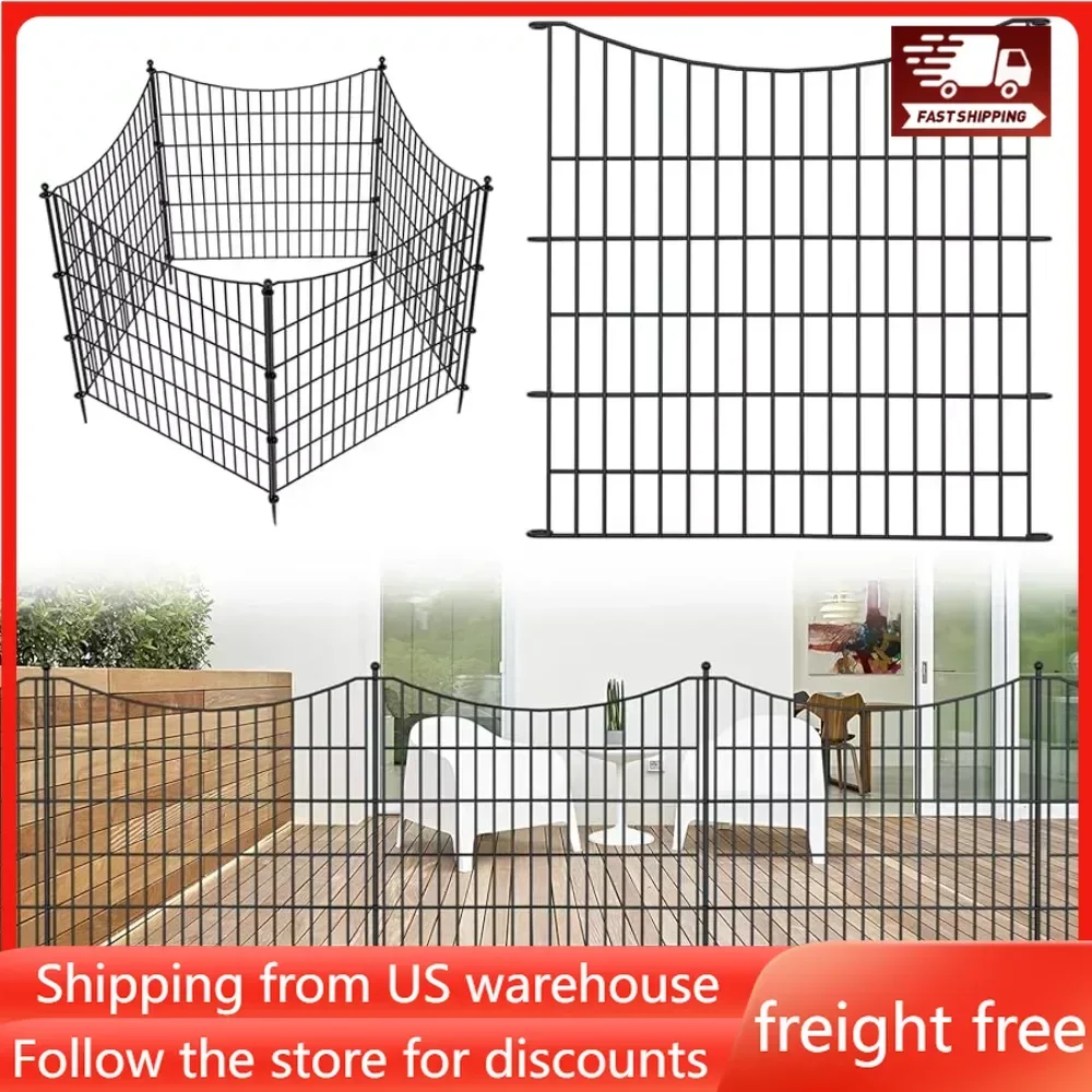 

10 Panels No Dig Decorative Outdoor Garden Fence for Yard,32 in(H) X 23.6 Ft(L)Animal Barrier Fencing Rustproof Metal Wire Panel