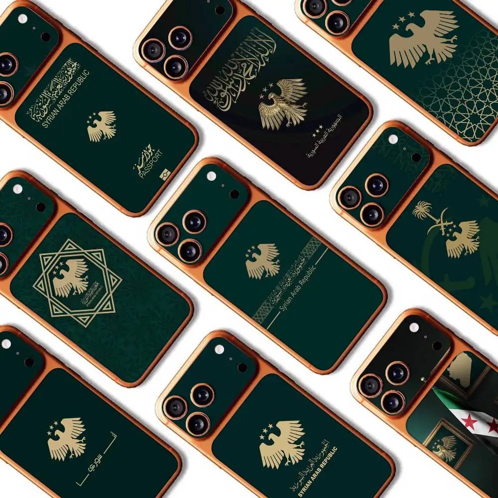 

Syrian Flag National Emblem Skin Sticker for iPhone 17Pro/Pro Max Decal Protective Film for Back, Frame, Camera(Not Phone Case)