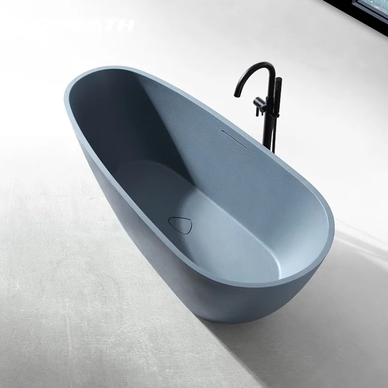

Rock texture bathtub integrated molding household small apartment floor-to-ceiling adult bathtub
