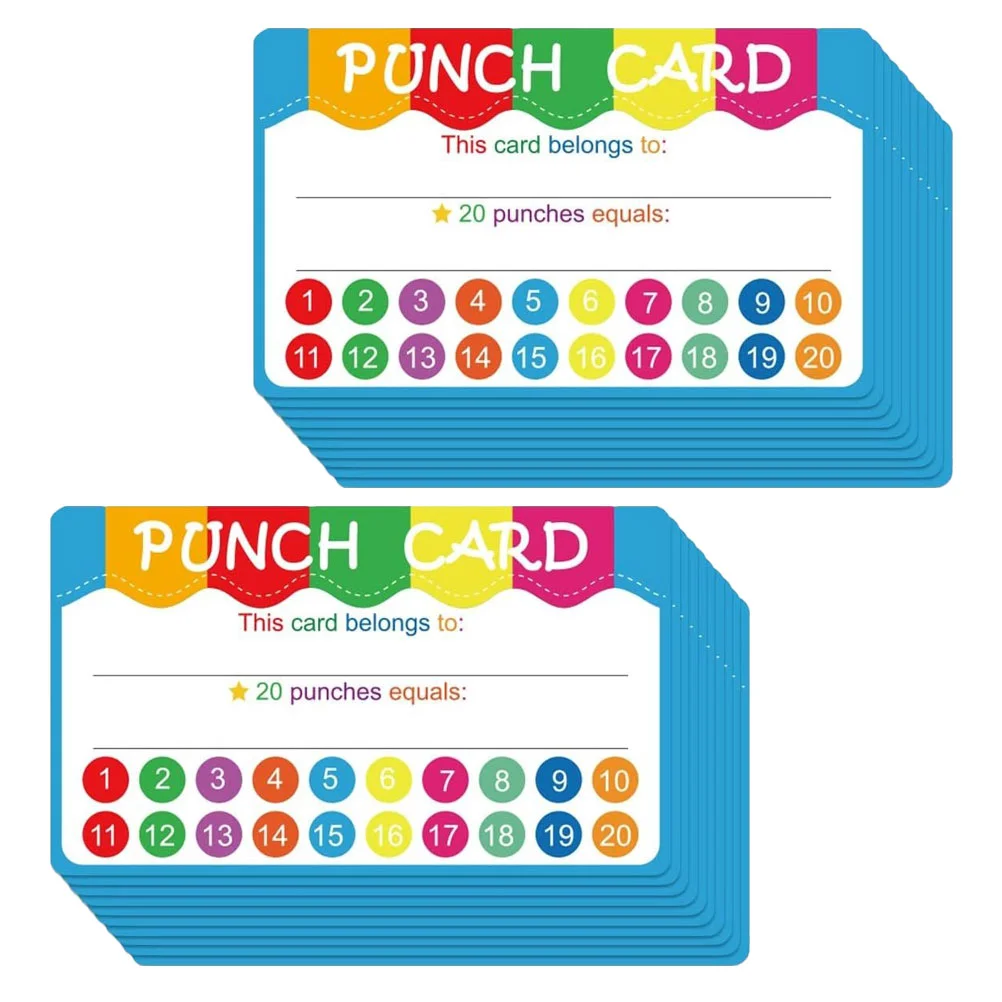 50 Pcs Rewards Punch Cards Student Awards Loyalty Accumulating Creative Teaching Tools Portable Business