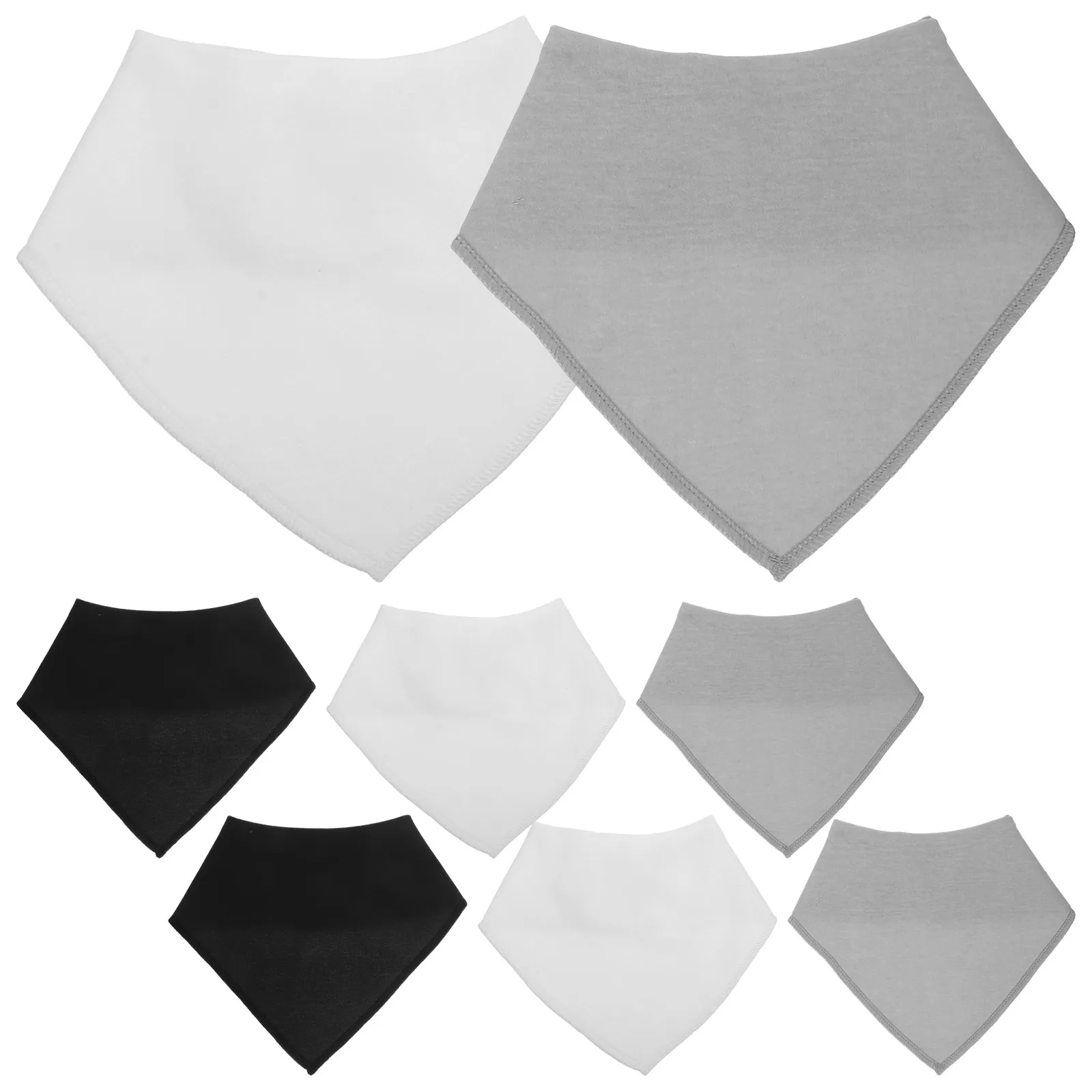 

8Pcs Baby Bibs Triangle Scarf Cotton Newborn Multifunctional Saliva Towel Lunch Feeding Lightweight Washable Soft Cotton Bibs