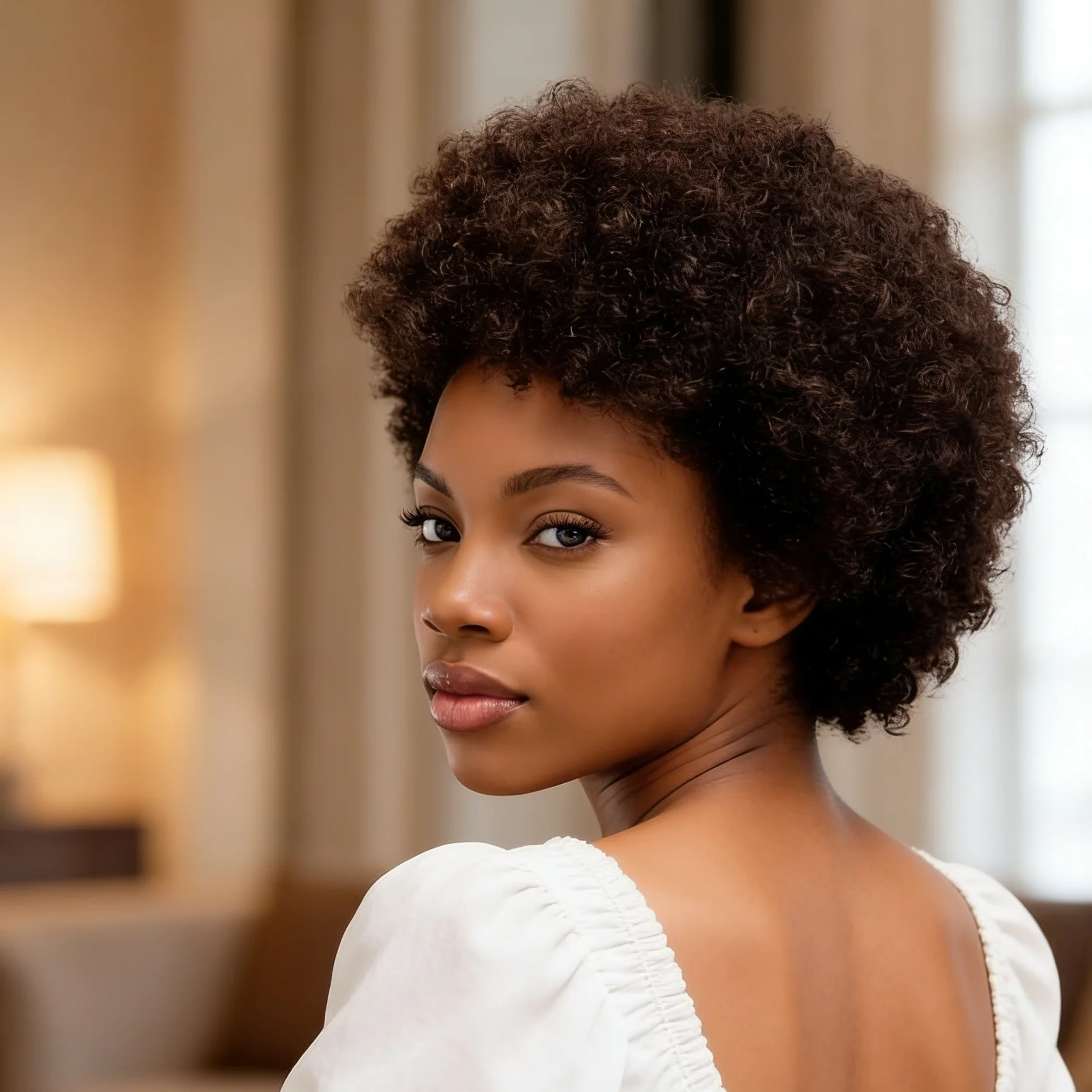 

8-дюймовые короткие афро-кудрявые парики из бразильских человеческих волос для женщин, полностью машинной работы, для ежедневного использования.