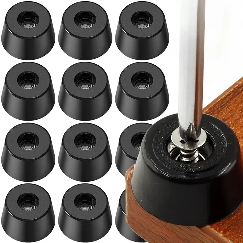 12 Pcs Non-Slip Rubber Bumper Feet with Stainless Screws, Replacement Pads for Cutting Boards & Electronic Devices