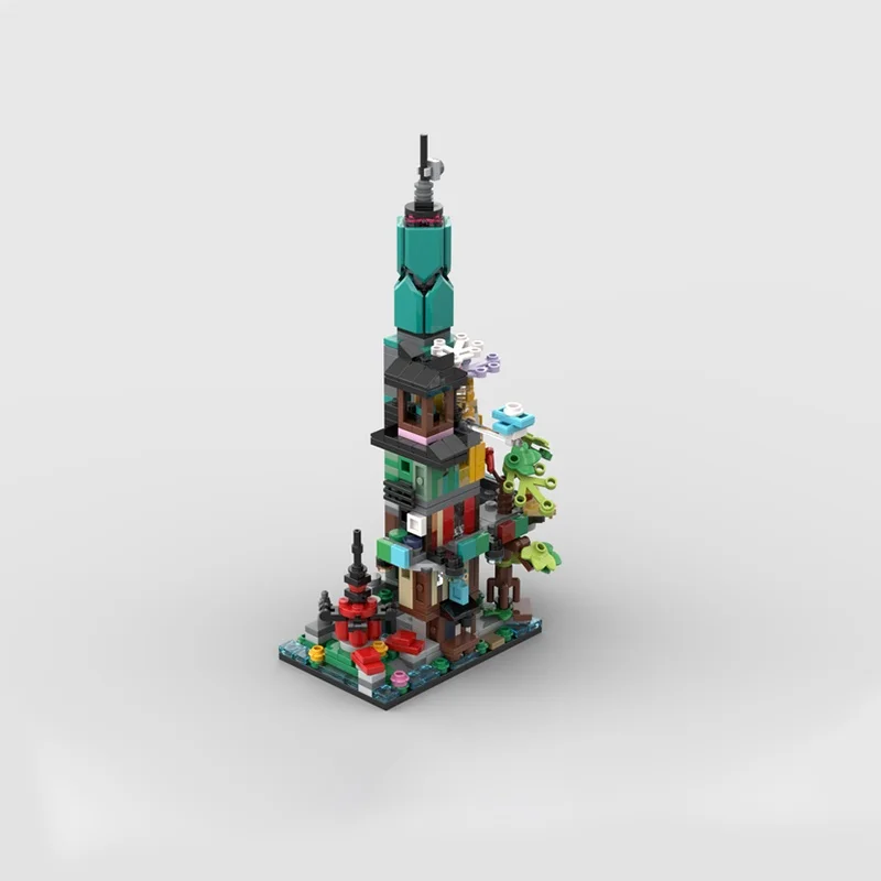 611 قطعة MOC وحدات صغيرة لحدائق مدينة النينجيا نموذج مصغر اللبنات تجميع لتقوم بها بنفسك هدية الكريسماس فكرة لعبة التعليم عيد ميلاد #3