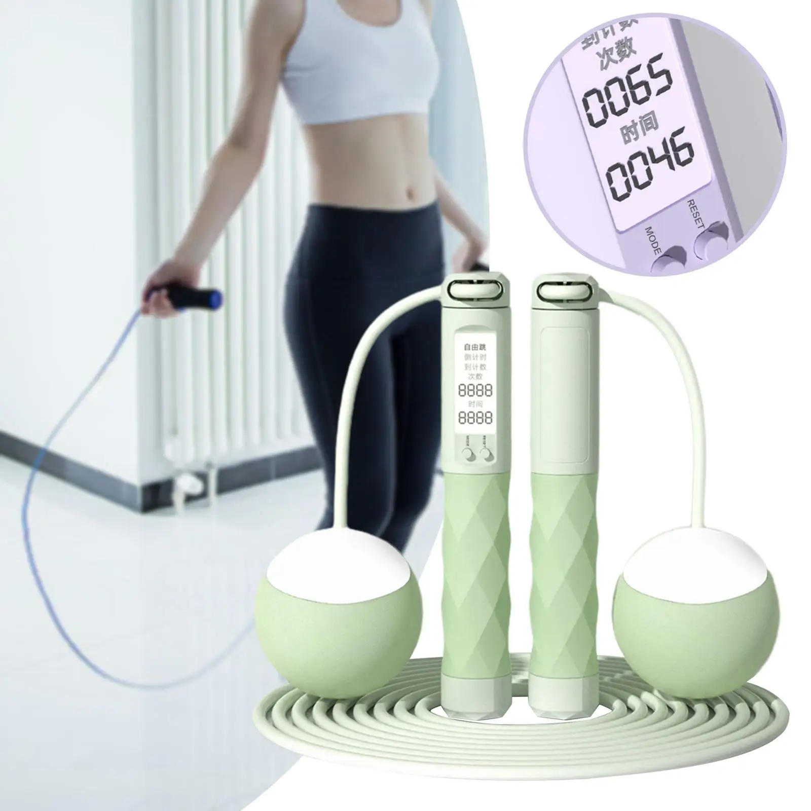 Corde à sauter lestée pour diabétique avec compteur de calories, ULde sport sans fil, entraînement intérieur, salle de sport, adultes, enfants