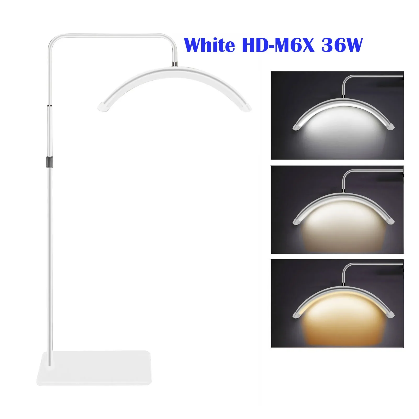 NEU Andoer HD-M6XR 36W Boden-LED-Videoleuchte Halbmondförmiges Fülllicht dimmbar mit 5600K weißem Licht und rotem Licht 186cm Metall