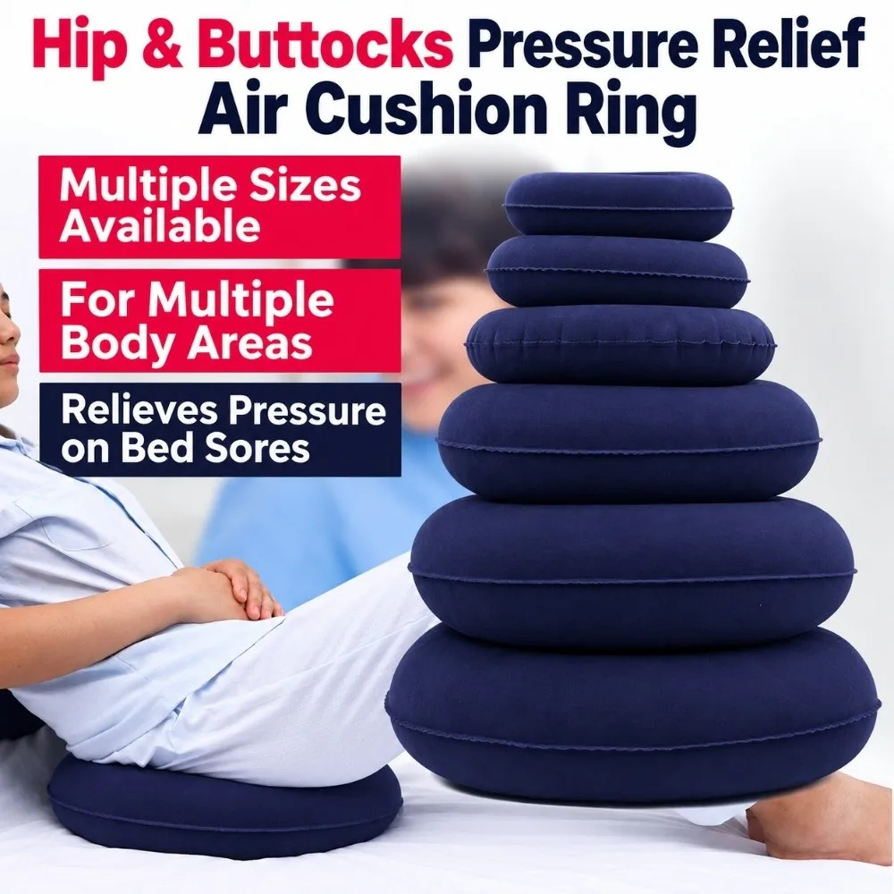 Comfortable PVC Flocked Travel U-Shaped Pillow Gluteal Support Tailbone Support Bedridden Cushion Ring-Style Inflatable Cushion