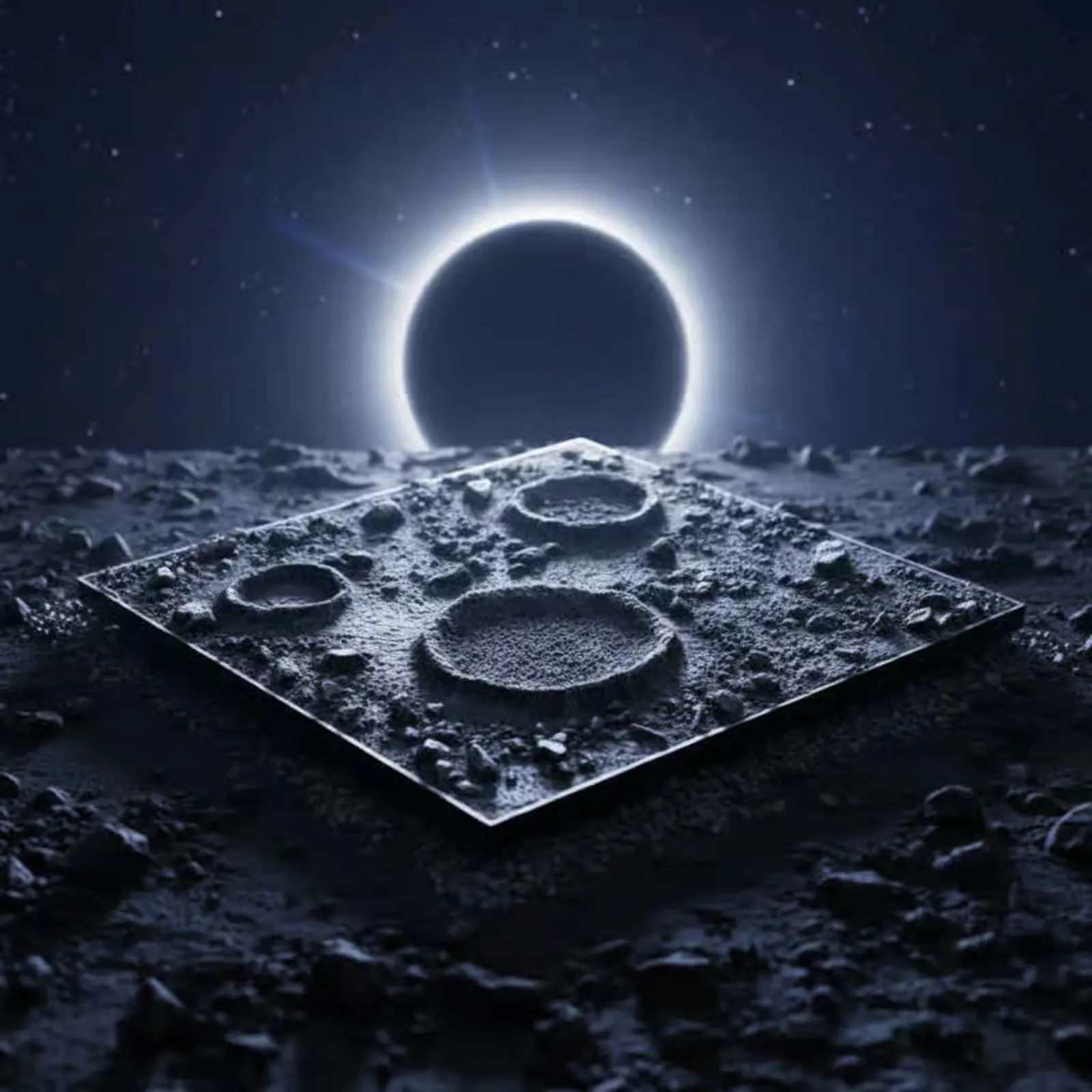 

Moon Surface Display Base Finished Product Cratered Terrain Model Stand for Action Figure Collectors
