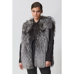Women's Clothes Real Fox Fur Vest Women Winter Jacket High Quality Natural Fur Fox Coat Winter Warm Fur Vest