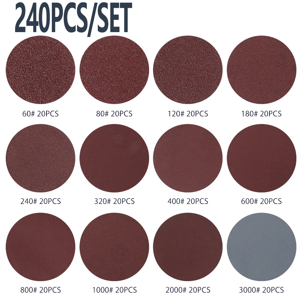 2Inch 50mm Sanding Discs Pads Set 60-3000 Grit Abrasive Polishing Pad Kit Dremel Rotary Tool Sandpapers Accessories for Metal