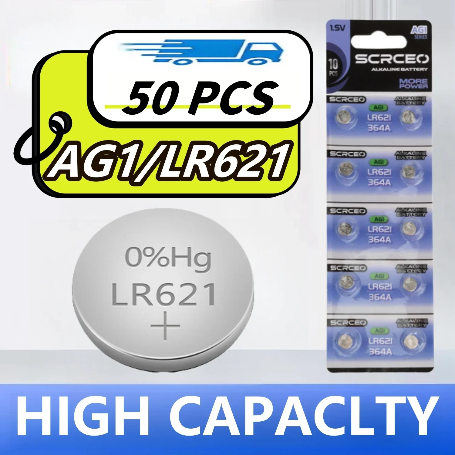 

50Pcs 1.55V AG1 LR621 364 164 531 SR621 SR621SW SR60 CX60 Button Battery for Watch Toys Remote calculators Cell Coin Batteries