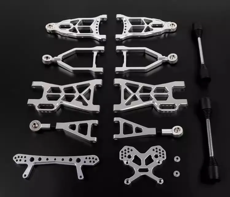 CNC Front and Rear Suspension Kit Arm Set With Extended Shock Tower Brace Driveshaft and Upper Ball End Fit HPI Baja 5T 5B 5SC