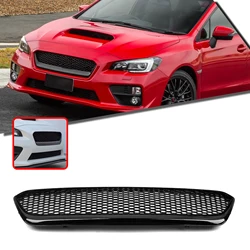 For Subaru WRX 2015-2017 Front Grille Racing Grill Carbon Fiber Look/Gloss/Matte Black Upper Bumper Hood Mesh Grid