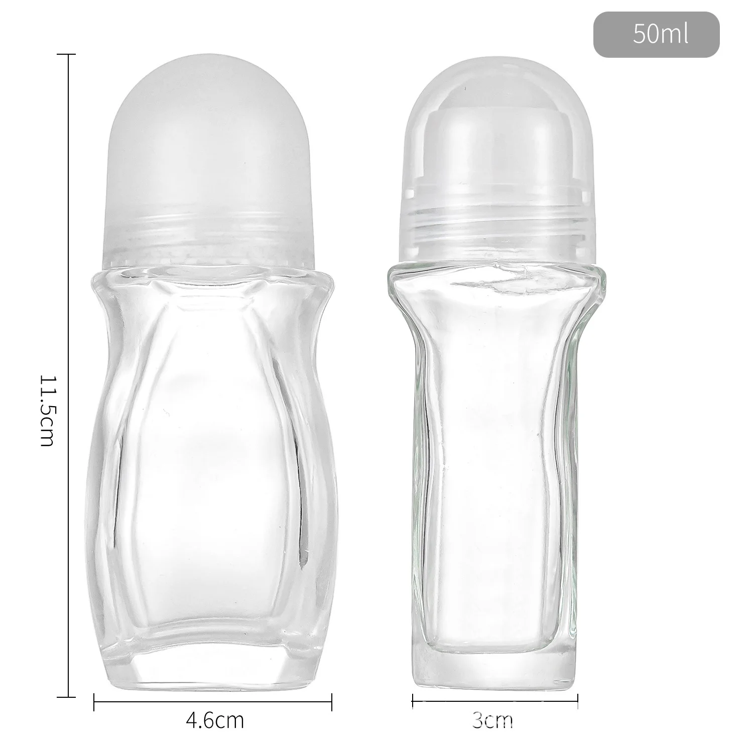 30/50 ミリリットル厚いガラスローラーボトル空のエッセンシャルオイルロールオンボトル漏れ防止マッサージローラーボール詰め替えボトル容器