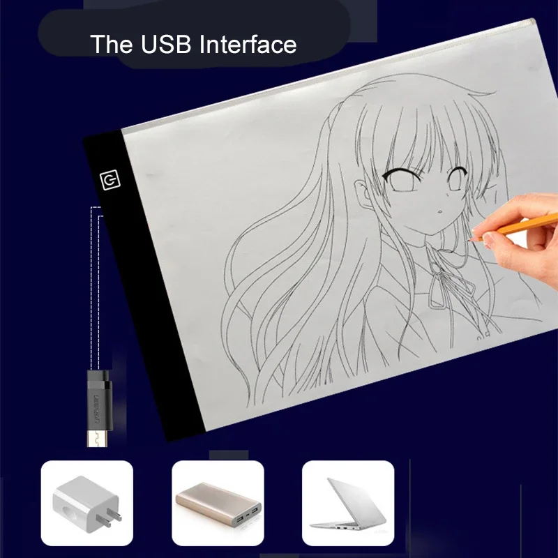 

Led Drawing Copy Pad 3 Level Dimmable Board Table Animation Painting Educational Toys Gift Adjustable Light Notepad For Children