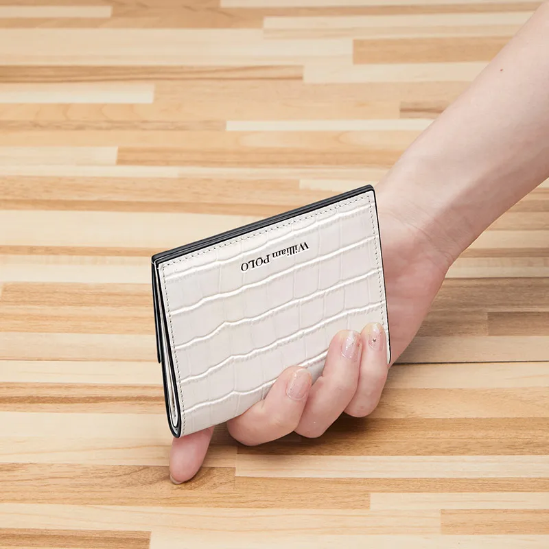 

Women's short wallet, leather fashionable wallet, mini slim card holder