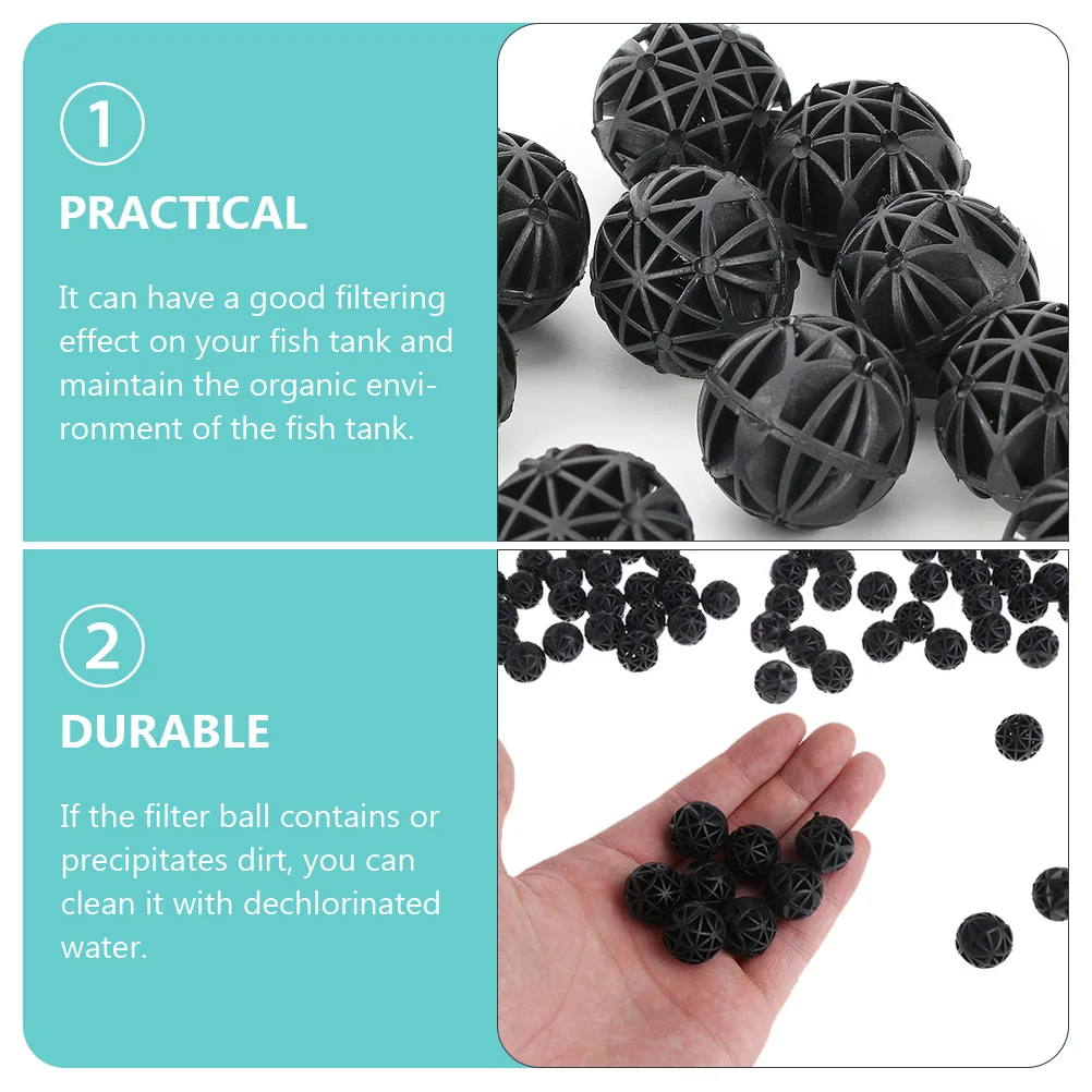 

200pcs Bio Balls Aquarium Filter Media Tank Biofilters Biological Balls for Fish Pond Sea Aqua Plant