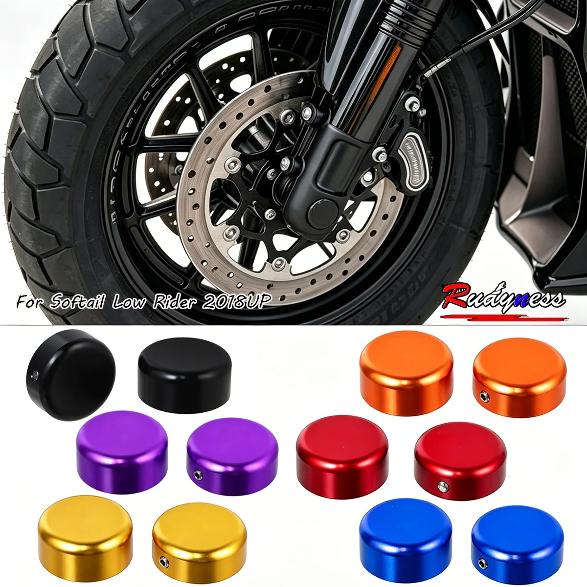 Motorcycle Smooth Front Axle Nut Caps Compatible For Harley Softail 2018-2025 Low Rider S ST