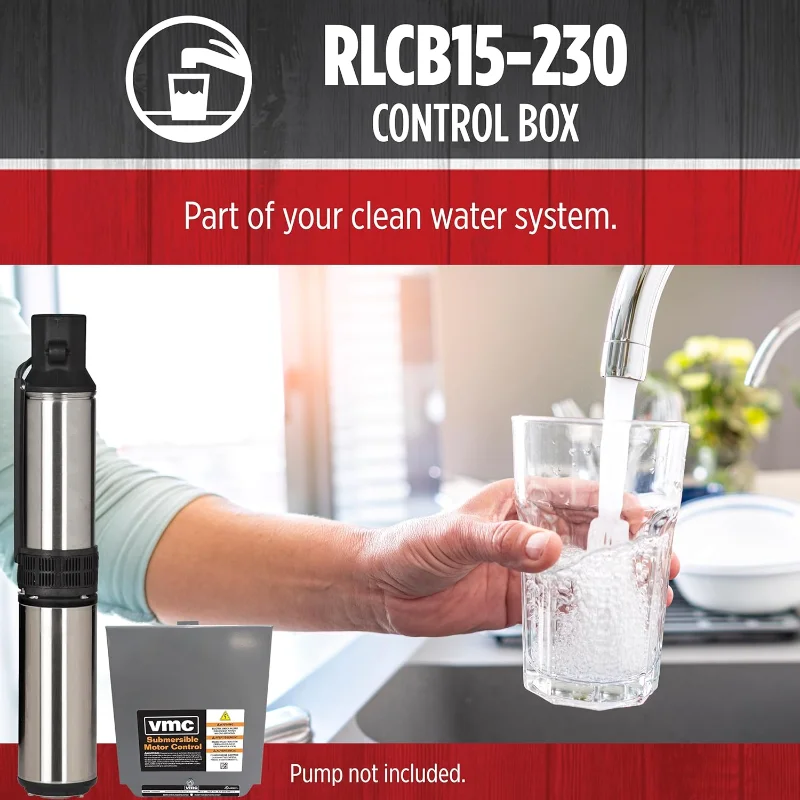 Red Lion RLCB15-230 1.5-HP 230-Volt VMC Control Box for Submersible Well Pump, Grey, 640222