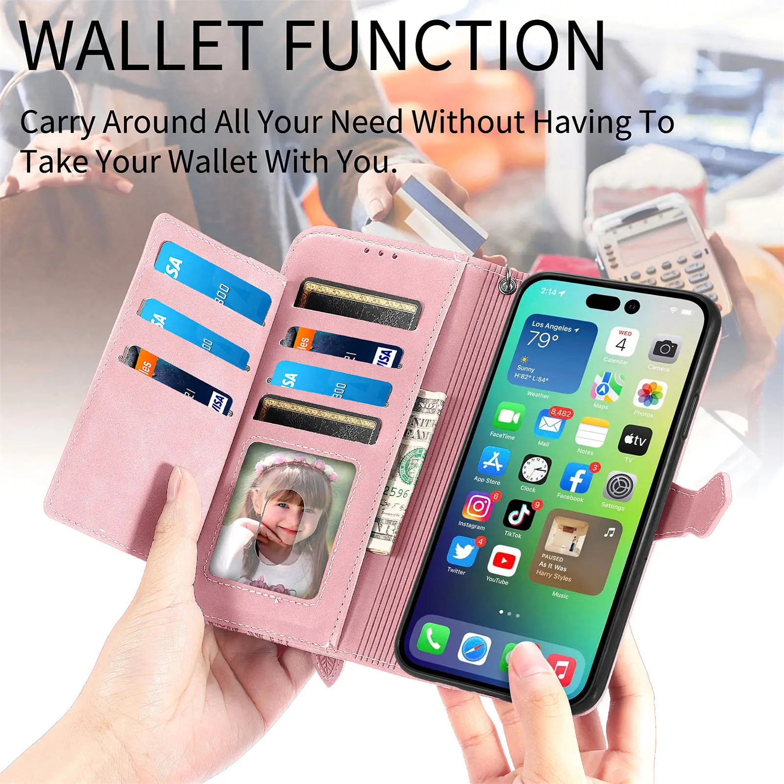 Zipper Crossbody Leather Wallet Funda Cover for iPhone 18 17 16E 16 15 14 11 12 13 Pro Max 16 Plus Shockproof Flip Phone Case