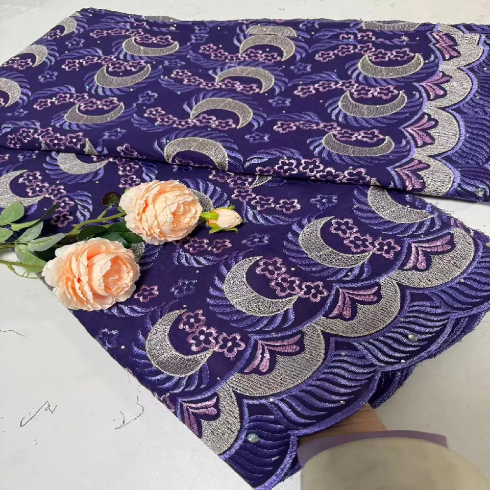 

Swiss Voile Lace Fabric Embroidery African voile Cotton Popular Dubai Style For Party Material