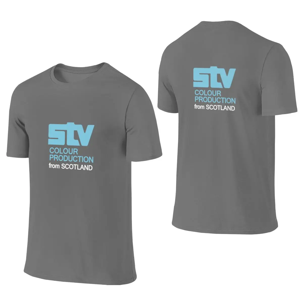 Scottish Television - STV Colour Production Lazy Style Reversible T-shirt Sports Minimalist Easy To Clean Cotton Tee