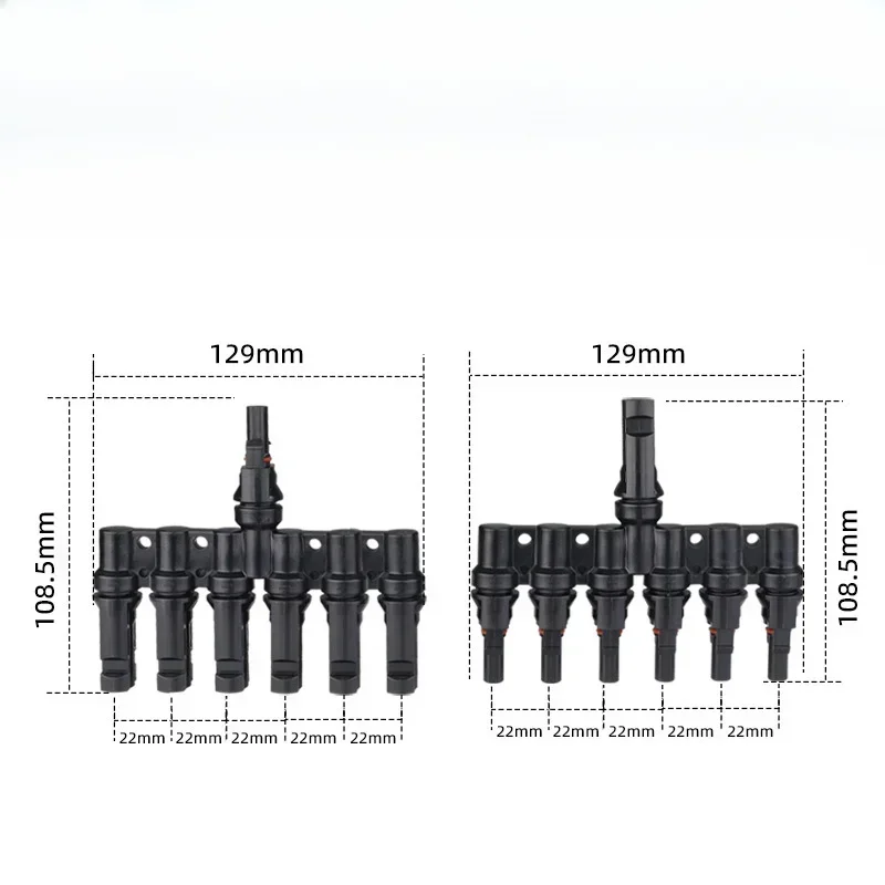 Six-To-One Photovoltaic Connector Parallel Battery Board Wire Male And Female Plug Manufacturer Direct Sales
