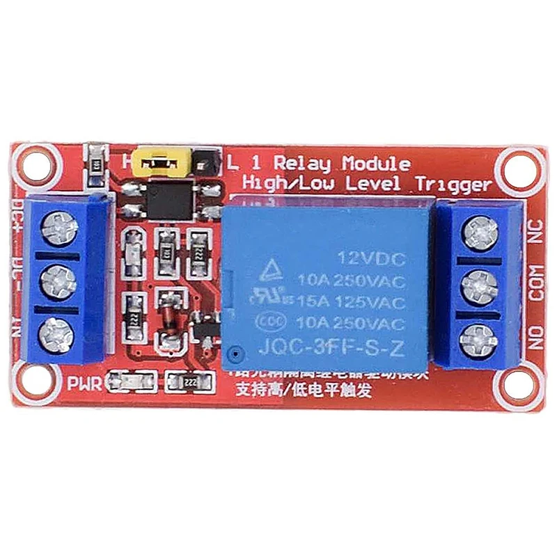 DC 12V Relay Module 1-Channel Relay Switch With Optocoupler Isolation High/Low Level Trigger, Pack Of 10