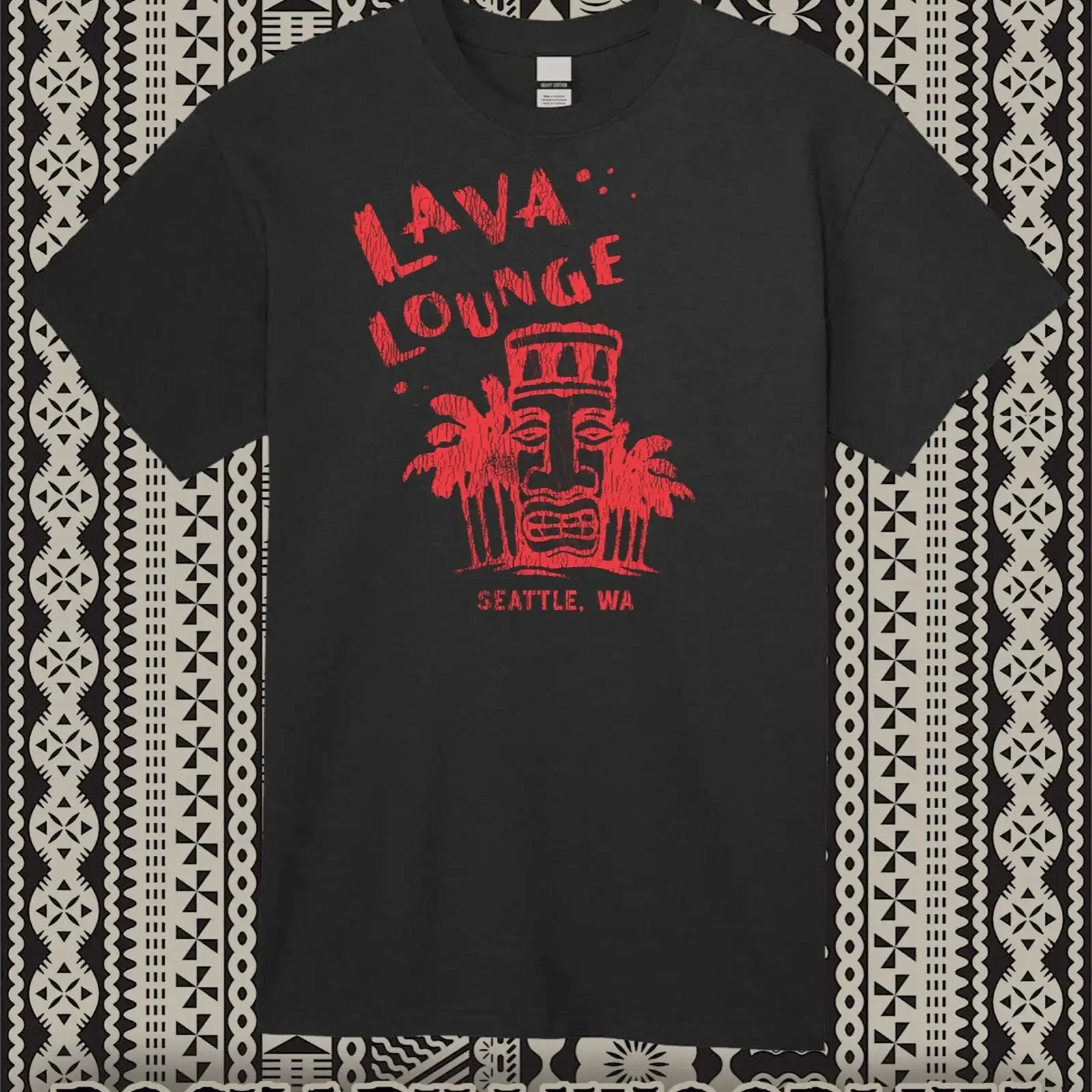 Retro Tiki T Shirt Bar Tasse polynesisches Restaurant Kunst Lava Lounge Seattle WA vintage Washed fashion Slightly graphic