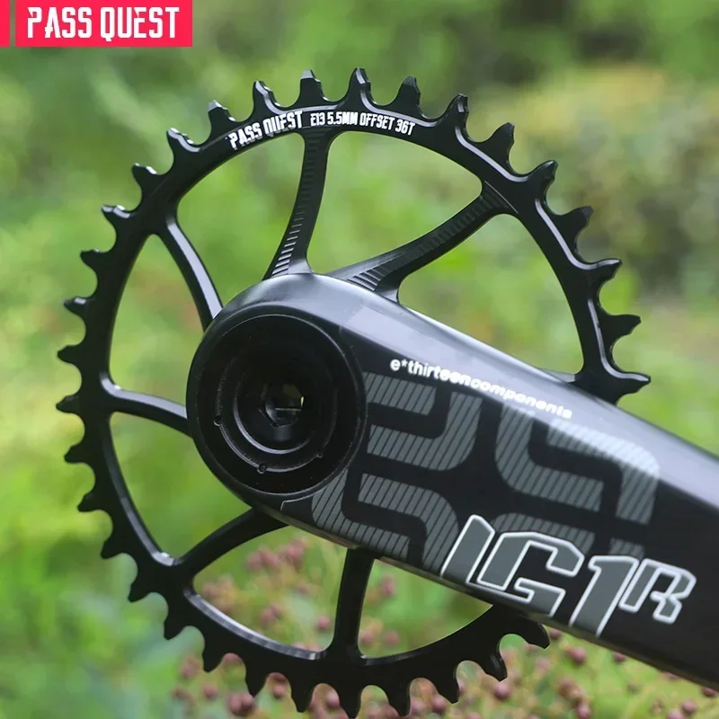 PASS QUEST 3mmOffest Narrow Wide Chainring for E*thirteen E13 XCXR Gravel Mountain bike 8/9/10/11/12 speed ordinary chains