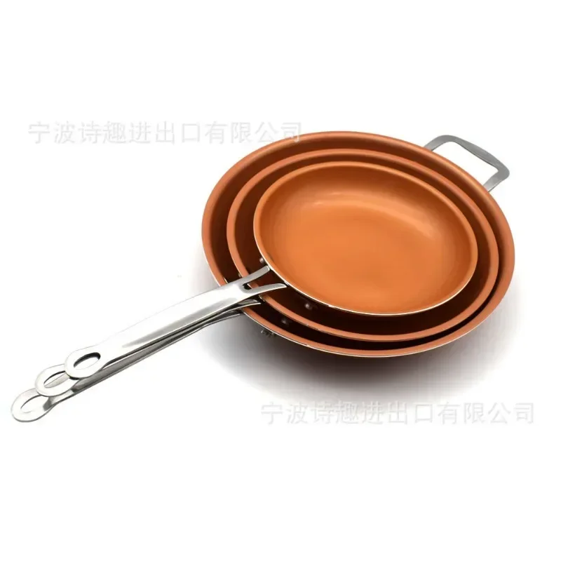 Frying Pan Nonstick 20 24 28cm Frying Pan with Ceramic Titanium Coating Round Copper Egg Pan Kitchen Cookware Pots and Pans