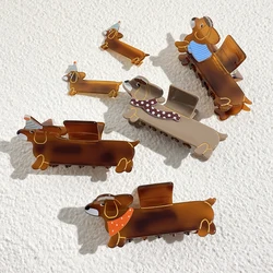 Creative Funny Cartoon Dog Oversize Hair Clip Claw For Women Girls Personality Acetate Animal Hair Accessories Headress Tool