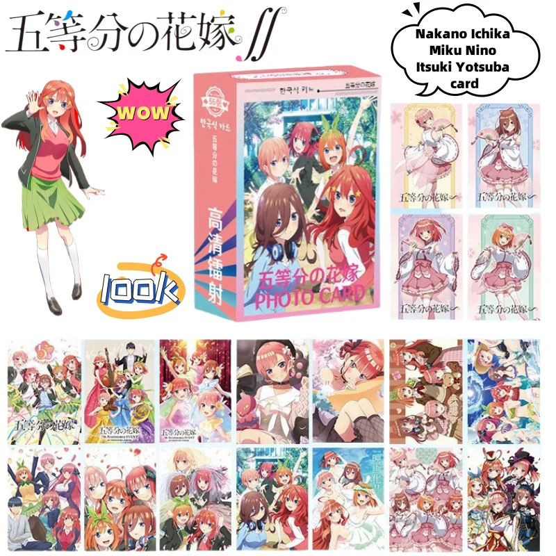 5toubun no hanayome Nakano Ichika Miku Nino Itsuki Yotsuba productos de anime bidimensionales tarjeta pequeña regalo de tarjeta de dibujos animados creativos
