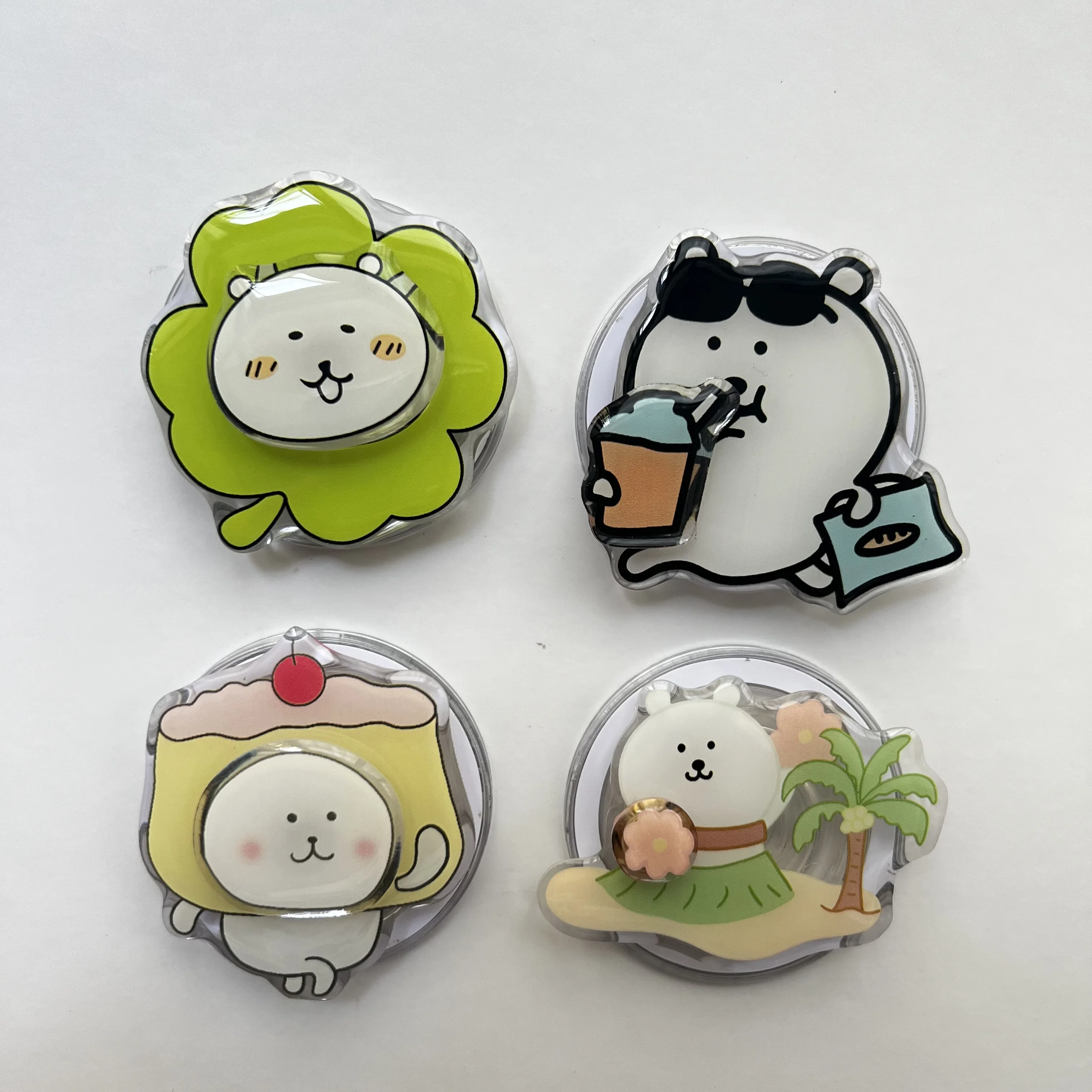 Lindo paquete Emoji fresco y elegante con rotación de 360 grados para soporte de teléfono Magsafe plegable para Iphone Samsung funda de teléfono regalo para niña