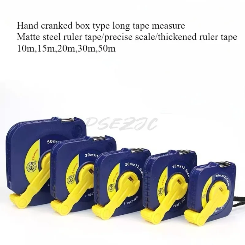 Steel Tape Measure 20/30/50 Meter Wear-resistant Hand Cranked Box Type Long Steel Tape Measure Meter Ruler Engineering Ruler