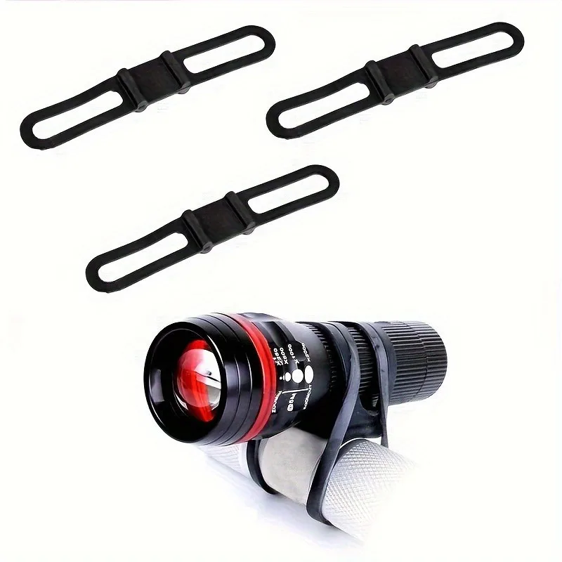 3pcs Mountain Bike Strap Light Holder Straps, Flashlight Phone Strap, for Light Handlebar Mount view 4