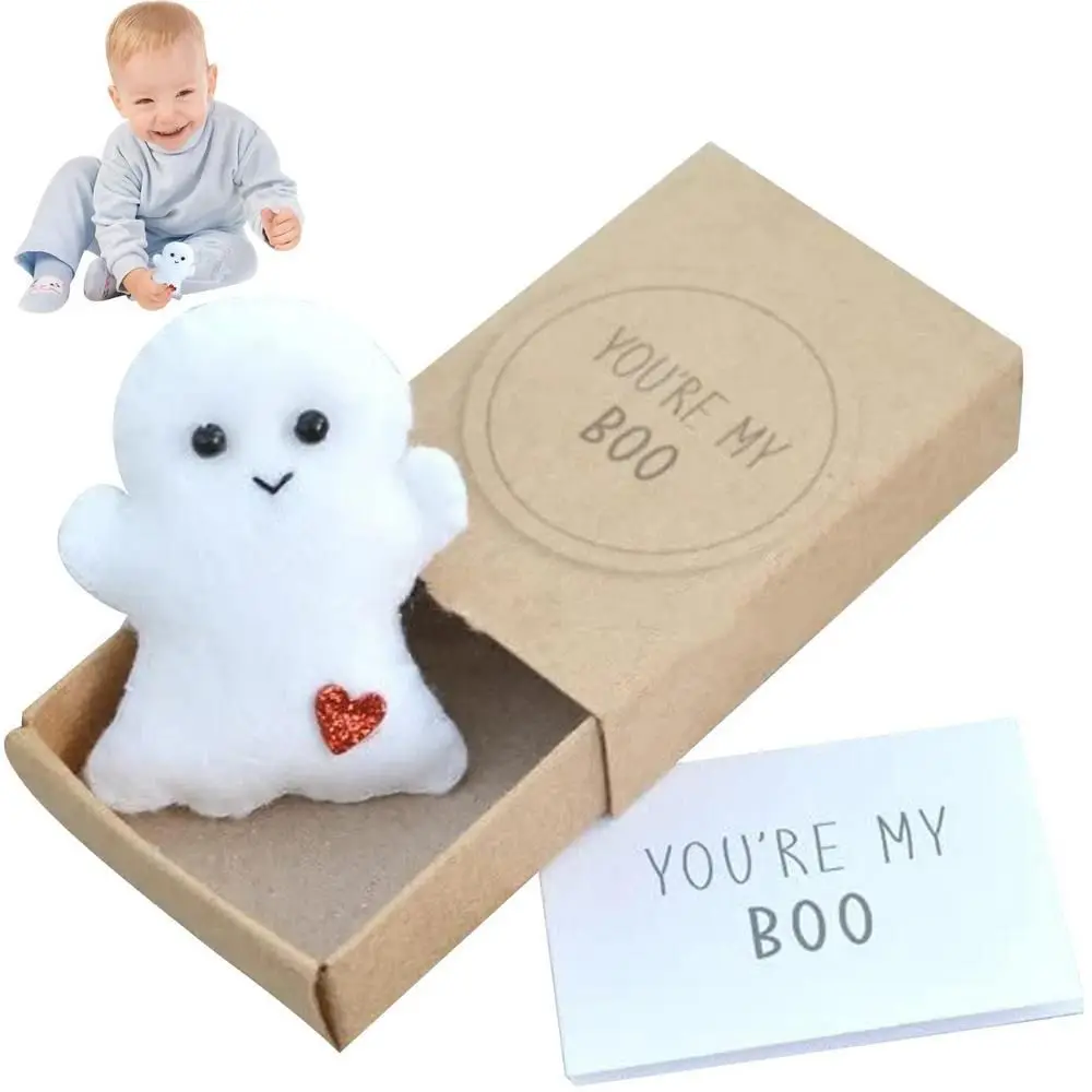 

Love Hugs Ghost Doll Cute Little Ghost Mini Greeting Card Plush Matchbox Gifts Home Decor