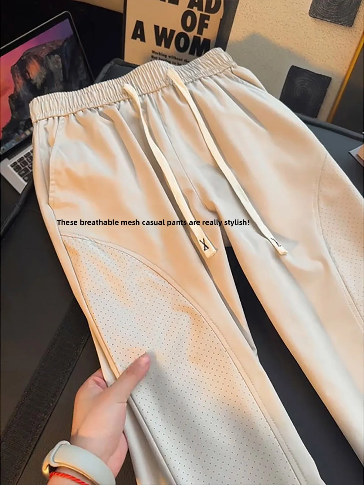 Quick Dry American Style Diagonal Cut Ice Silk Casual Straight Leg Sports Long Pants Men Women Thin Cleanfit Leisure Trousers