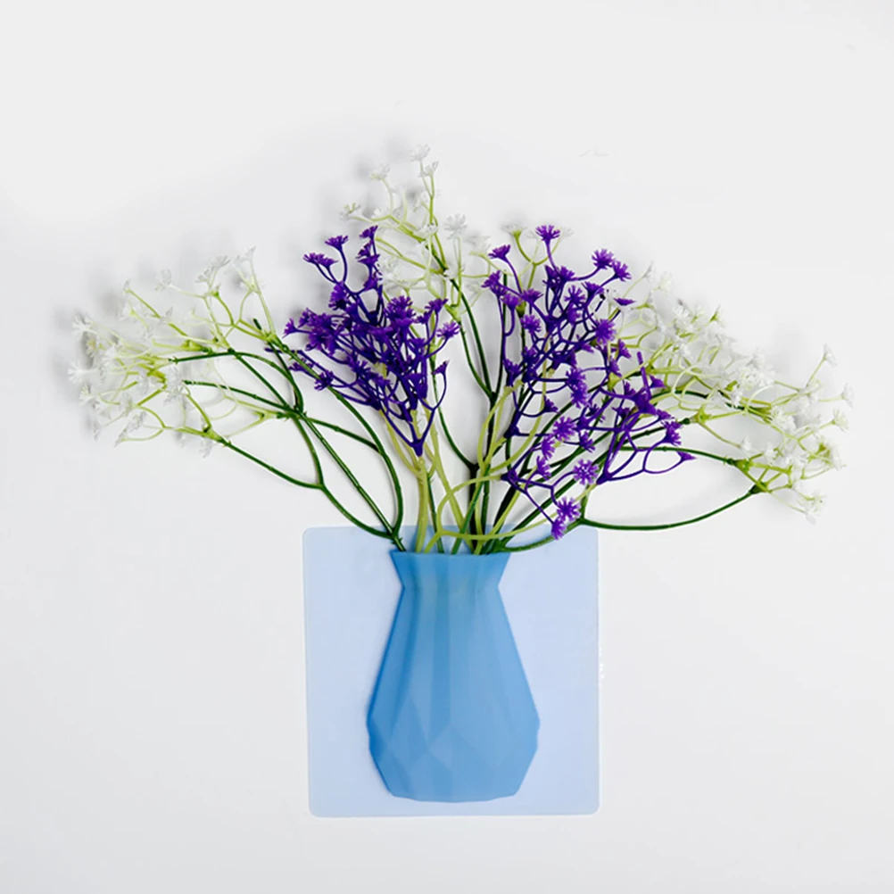 

3Pcs Silicone Wall Hanging Vase Vertical Flower Pot Wall Mounted Planter Punch Free Plant Holder for Home Office Garden Decor