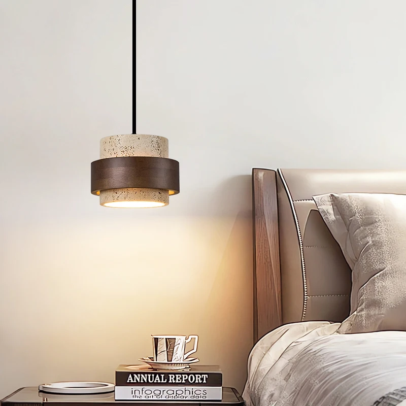 Bedside bedroom chandelier can lift and lower high-end retro wabi-sabi wind