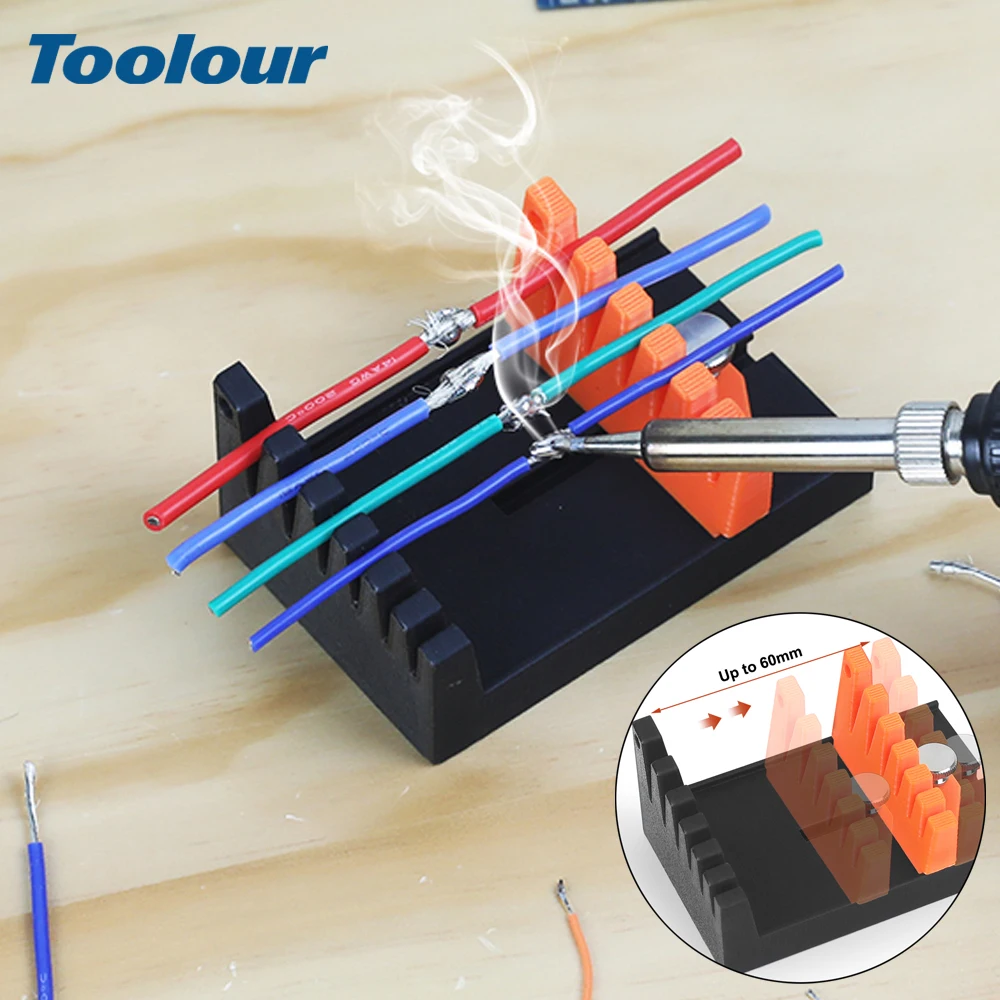 

Toolour Helping Hands Soldering Station Welding Wire Fixture Bracket 6 Slots Wire Holder Clamp for 28AWG to 12AWG Wire