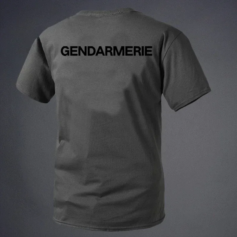 Men's Gendarmerie Style French Police T-Shirt, Casual Cotton Short Sleeve Crew Neck Top, Law Enforcement Graphic Tee 2026