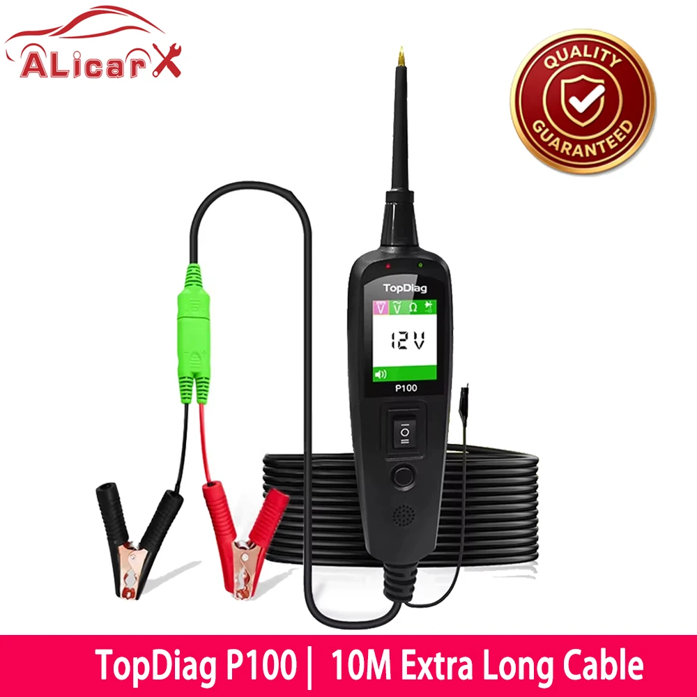 JDiag TopDiag P100 10M ExtraLong Cable Car Electrical Circuit Tester Power Probe Kit Automotive Voltage Detector Diagnostic Tool