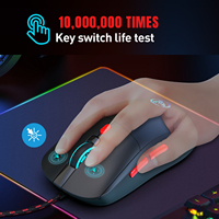 6 Keys Wired Gaming Mouse Adjustable 3600dpi 7 Colors RGB Comfortable Mice for Home Office Laptop Computer Gamer