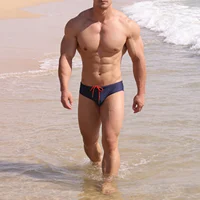 Men Swimwear Swimming Briefs Solid Swimsuit Trunks Bulge Pouch Sport Classic Beachwear Brief Sunga Bathing Suit Beach Shorts 5