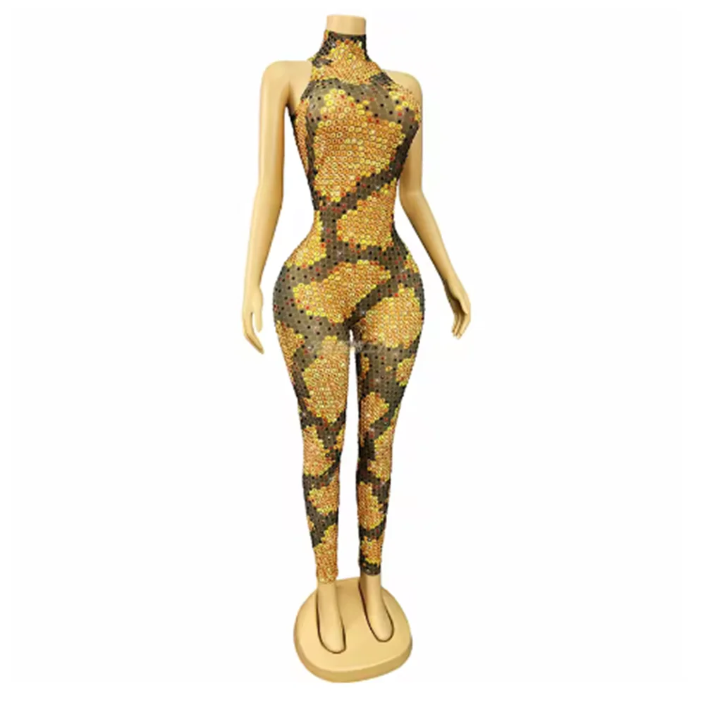 2025 feminino brilhante strass bodysuit cantor palco glitter trajes modelo mostrar desempenho roupa boate festa clubwear yk