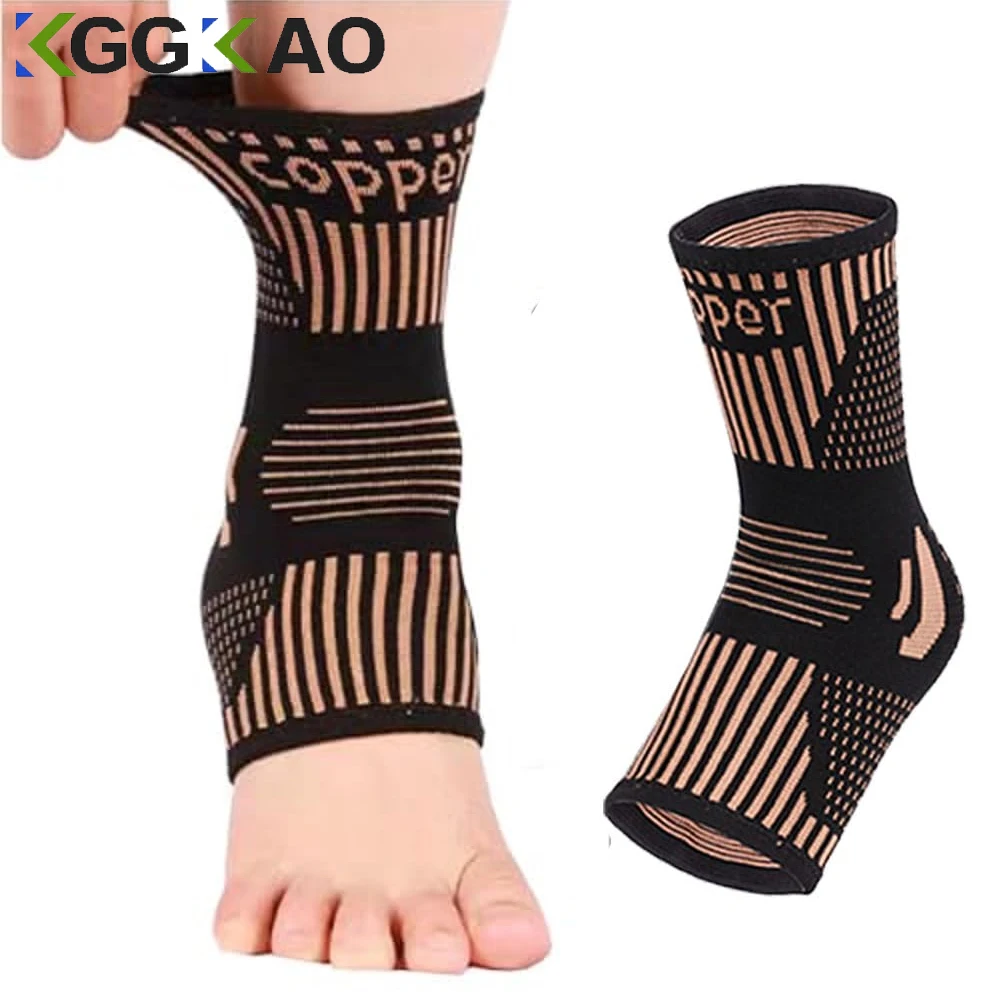 

1Pcs Copper Ankle Brace Support for Men & Women,Ankle Compression Sleeve Socks for Plantar Fasciitis,Sprained,Achilles Tendon