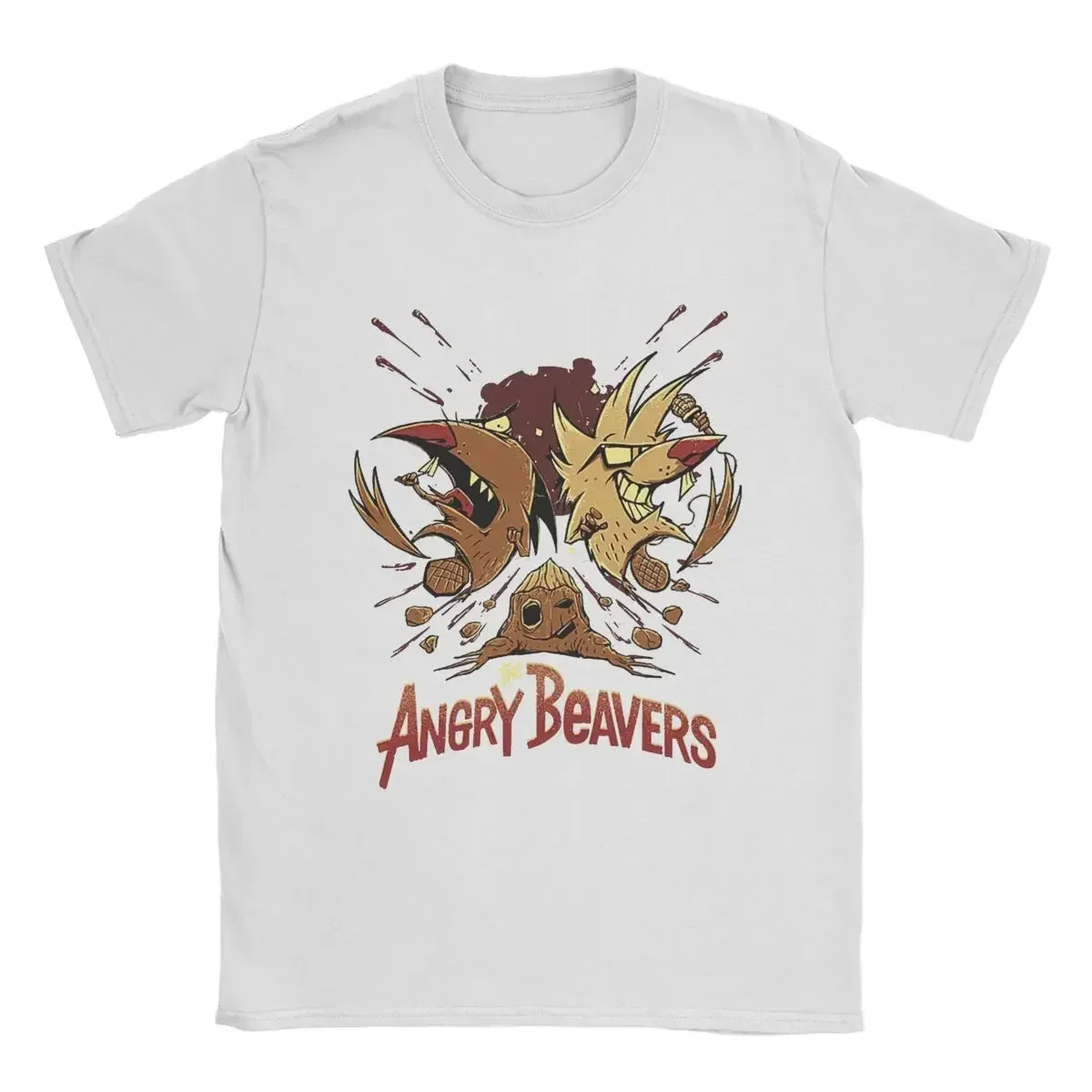 Round Collar Tops Summer Men's T-Shirts Angry Beavers Funny Cotton Tees Short Sleeve T Shirts harajuku men's t-shirts Round Neck