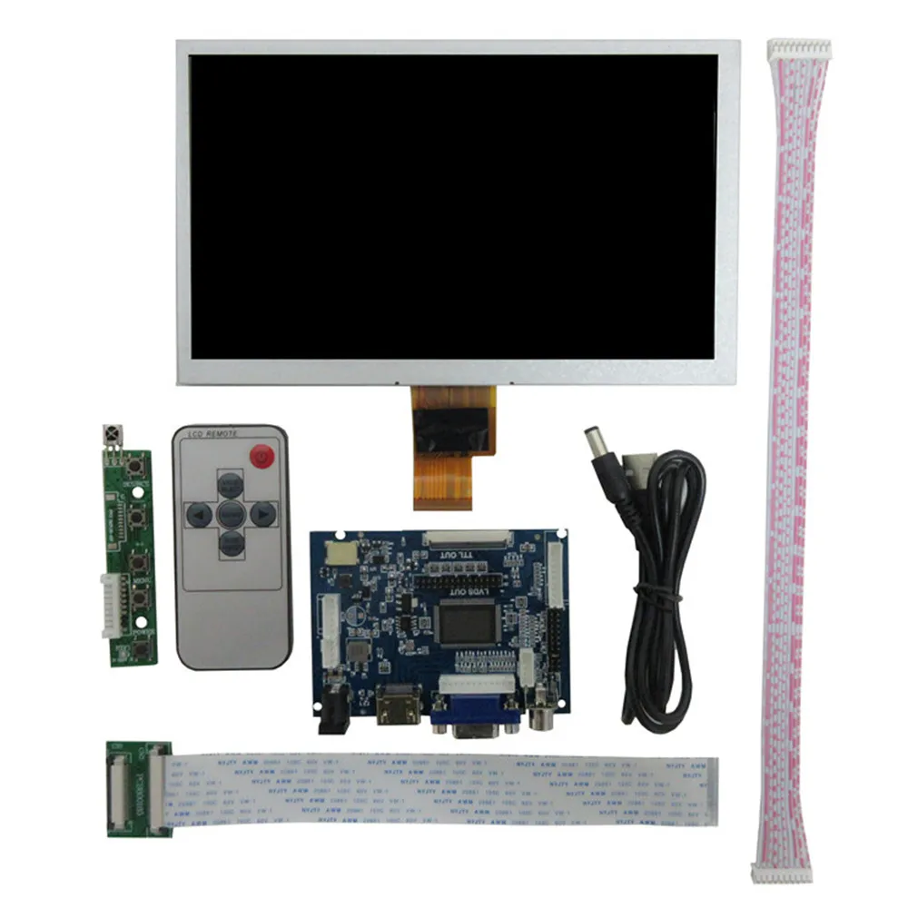 7-inch EJ070NA-01J 1024*600 LCD Display Screen Control Driver Board 2AV HDMI VGA for Raspberry Pi Portable Auxiliary Display